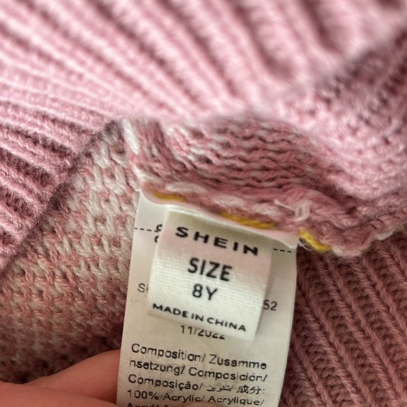 SHEIN Cropped Flower Print Sweater - Size 8 - Picture 3 of 3